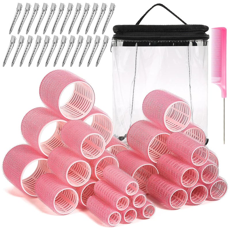 Audab 56 Pcs Hair Rollers Set for Blowout Look Long Hair, 30Pcs Rollers Curlers in 5 Sizes with 24 Pcs Clips and Storage Bag for Long Medium Short Hair Volume - Image 1